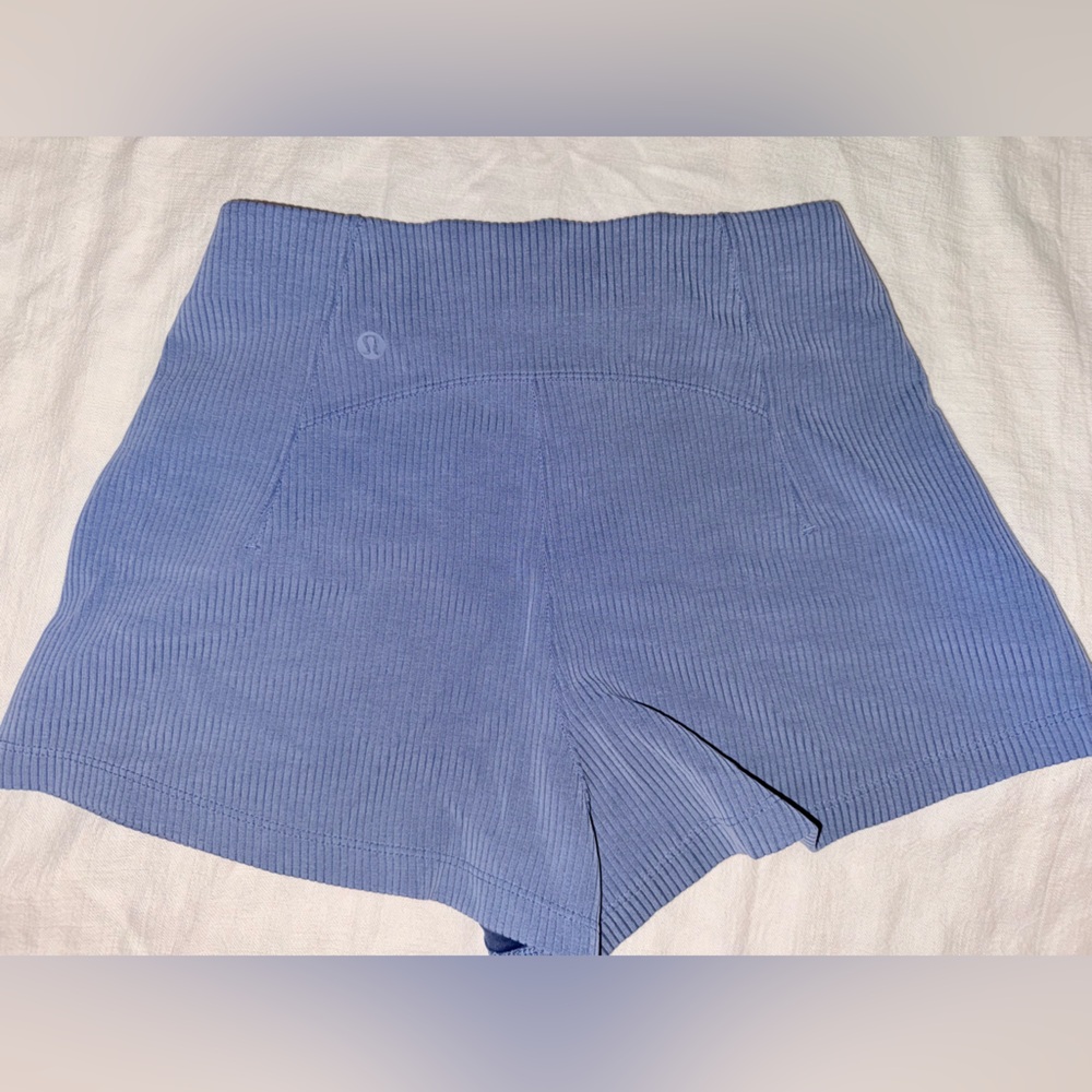 Blue ribbed Lululemon shorts